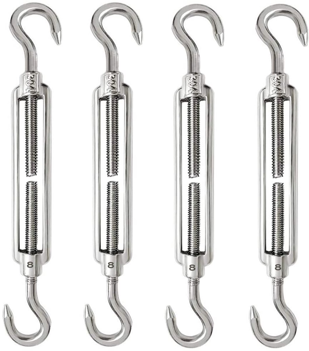 4 stuks kabelspanners roestvrij staal M8 spanslot draadspanner roestvrij staal 304 verstelbare spanslot haken en haken voor kabelspanhaken