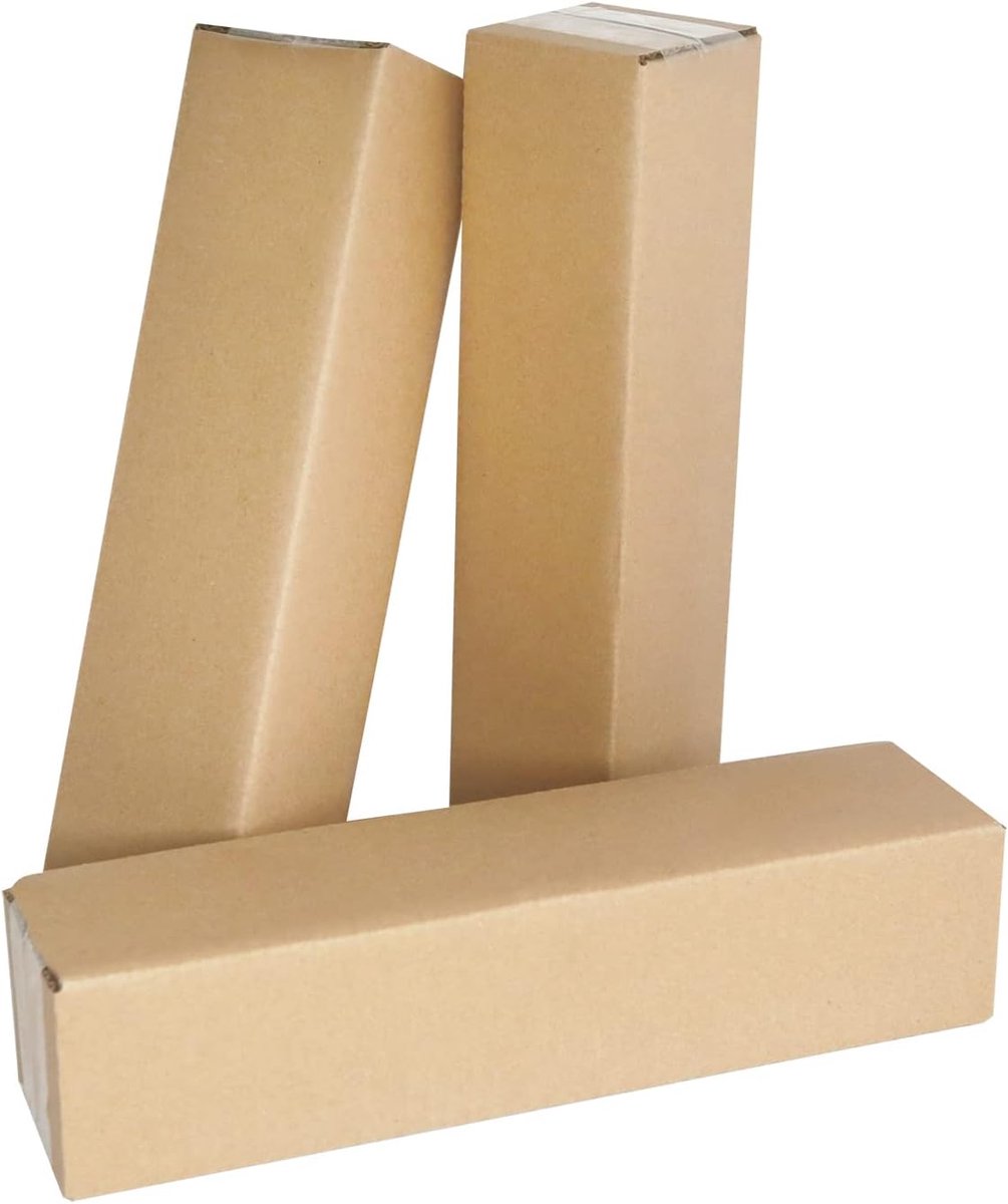 280 × 65 × 65 mm lange golfkartonnen dozen, koninklijke post, kleine pakketpostdozen voor posten, bruine verzenddoos voor kleine bedrijven, opslag of geschenkverpakking (10 stuks)