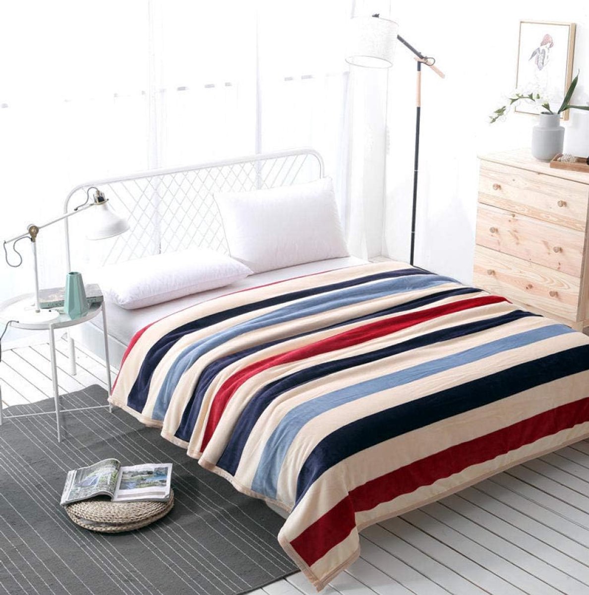 Fleece werpdekens Reisformaat - Superzachte donzige warme stevige bedspreien voor bank Microfiber deken -2_100 * 120 cm