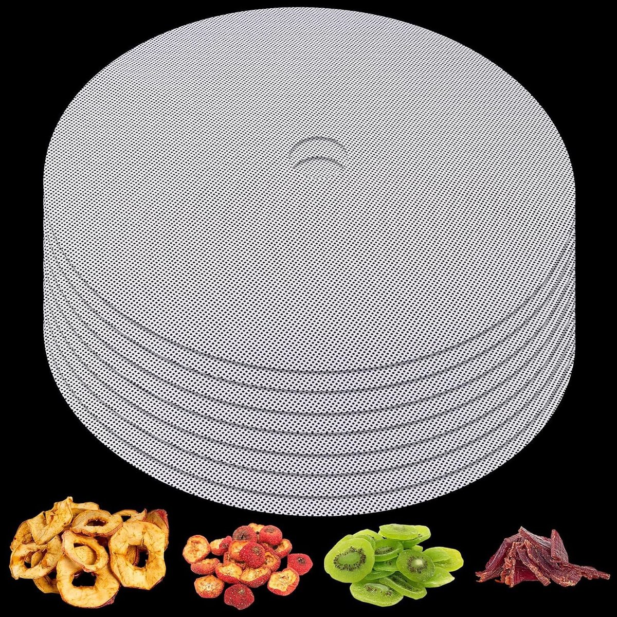 8pcs Drying Film, Round Silicone Permanent Baking Film, Dehydrator, Leaves, Drying Grate, Drying Mats for Tumble Dryer - ShopVlot