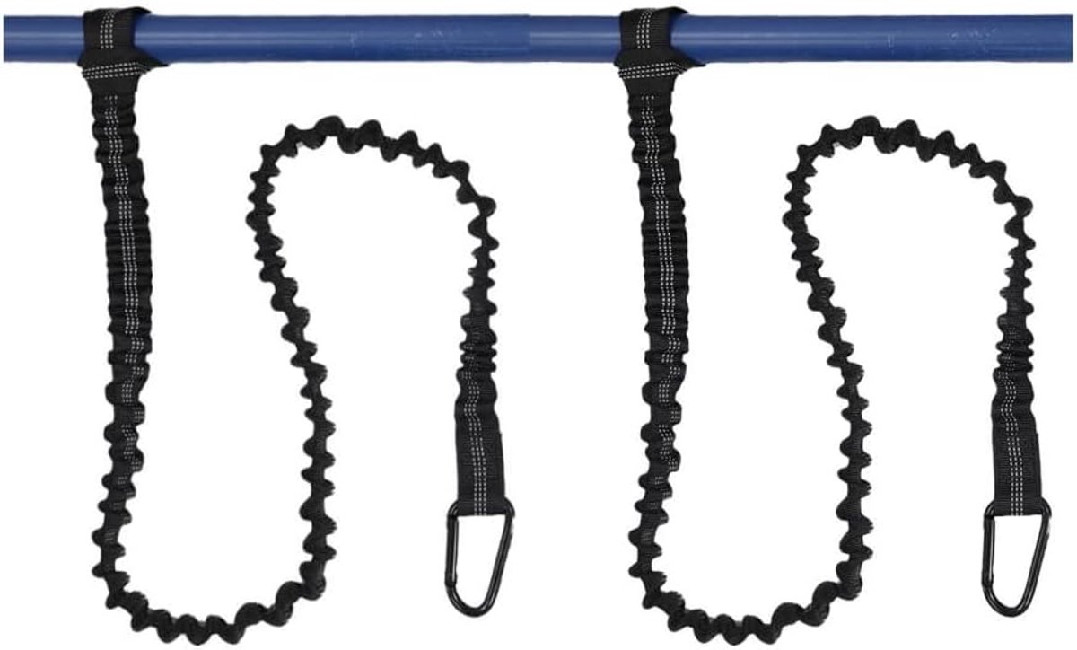 Kayak Paddle Line 2 Pack 1.5 m Paddle Safety Lead Canoe Elastic Paddle Fishing Rod Safety Rope with Carabiner Kayak - ShopVlot