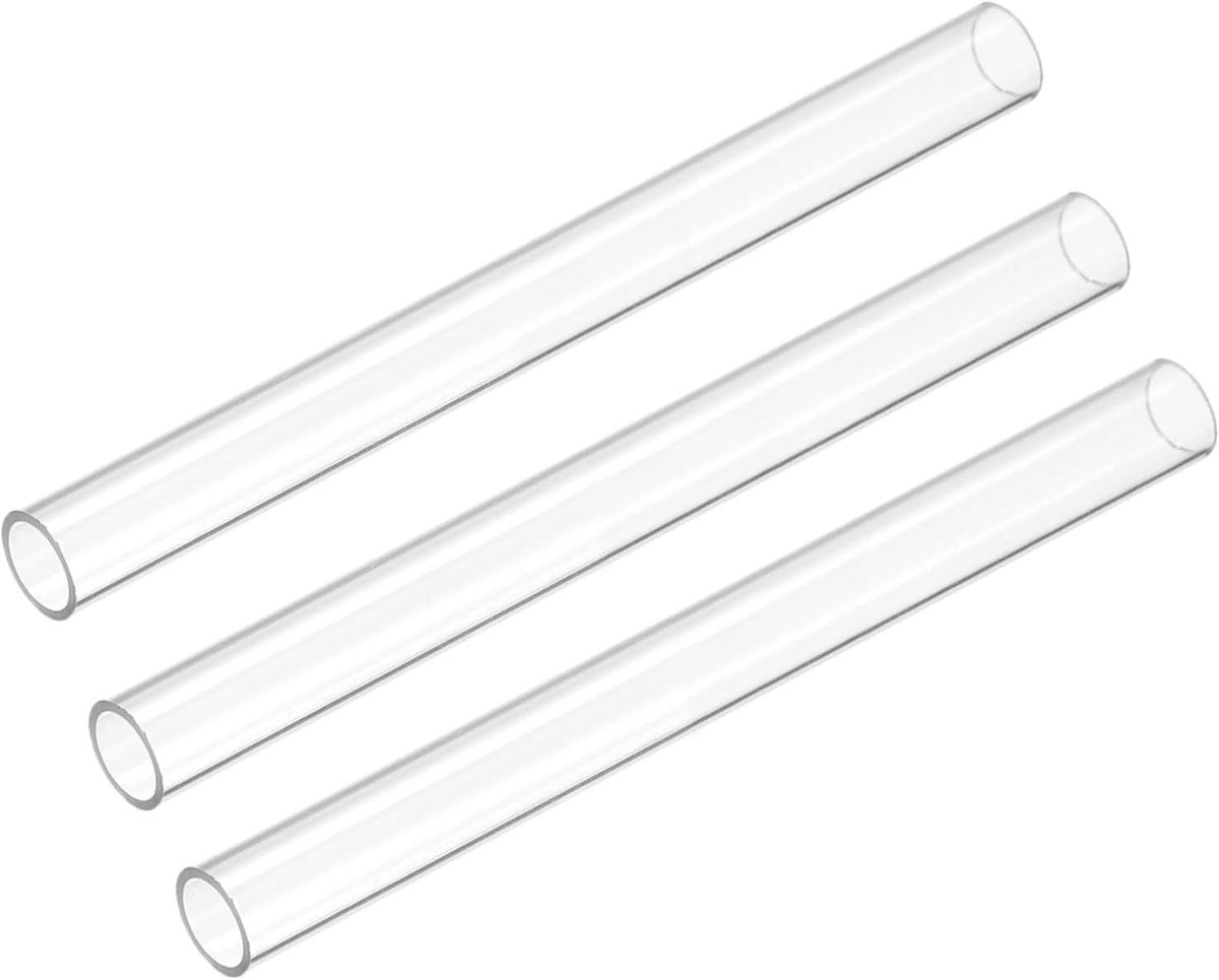 DMiotech 3pcs 9.6" Clear Rigid Plastic Pipe 8mm(5/16") x 10mm Polycarbonate Tube Round Tube for Lighting Water Plumbing - ShopVlot