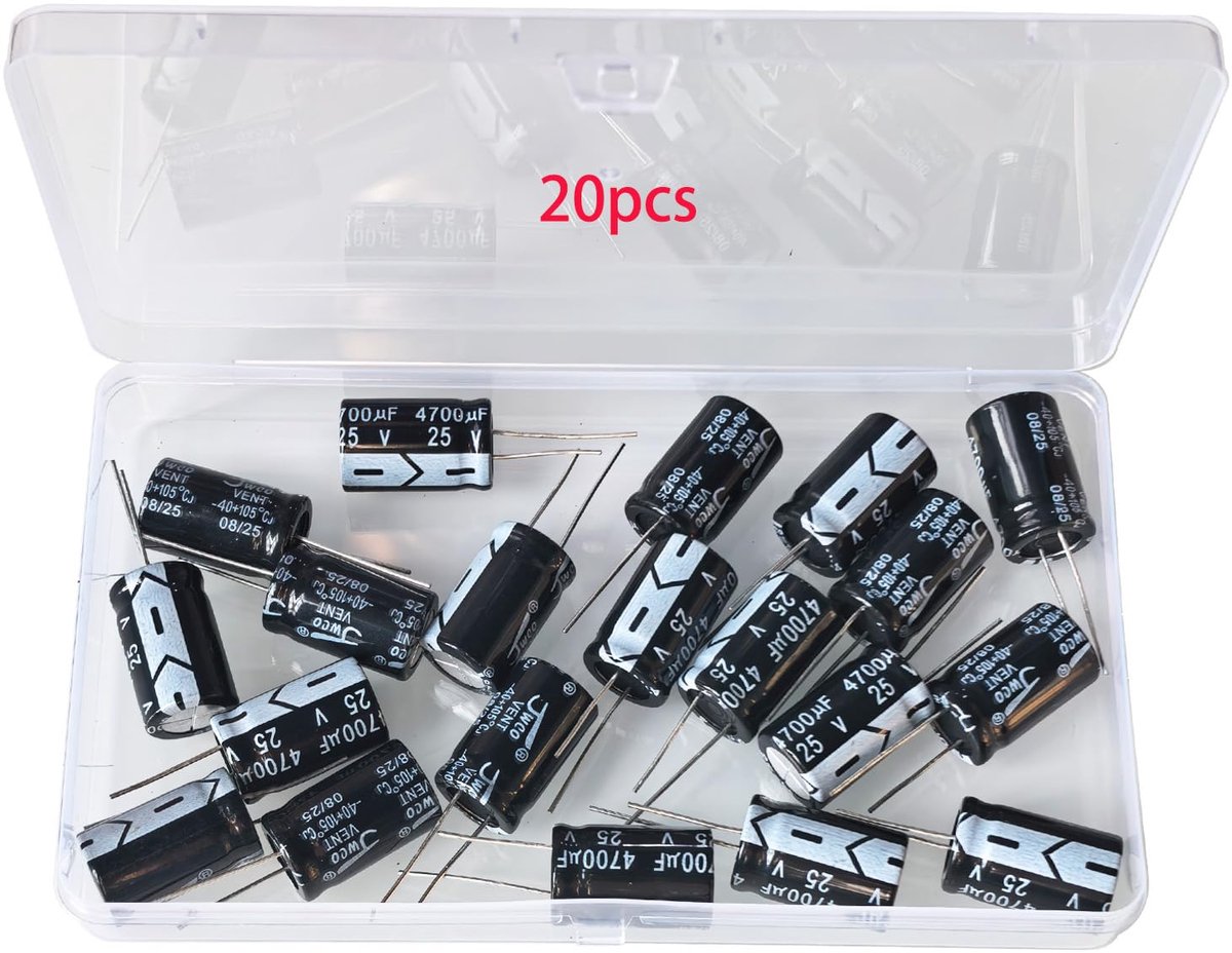 20 stuks 25 V 4700 uf elektrolyt polaire condensator elektronisch onderdeel, elektrolytische condensatoren 16 x 25 mm - ShopVlot