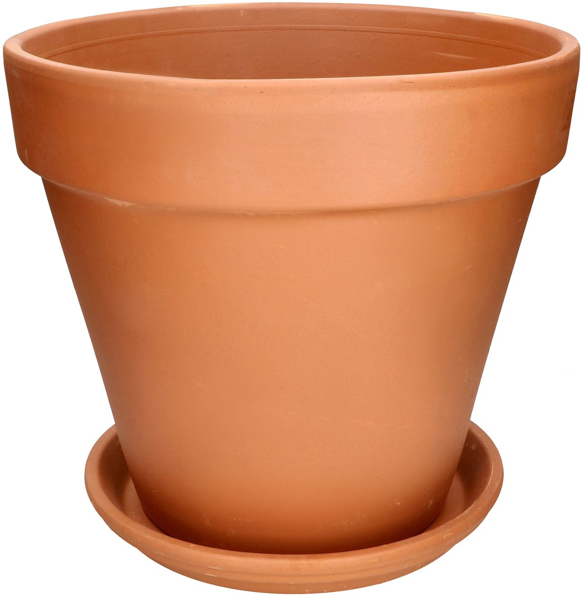 KOTARBAU® Terracotta Bloempot - Plantenpot met Schotel en Afvoergat ⌀ 38 cm Bloempot - 34 cm hoog - Ongeglazuurd Keramiek - Terracotta