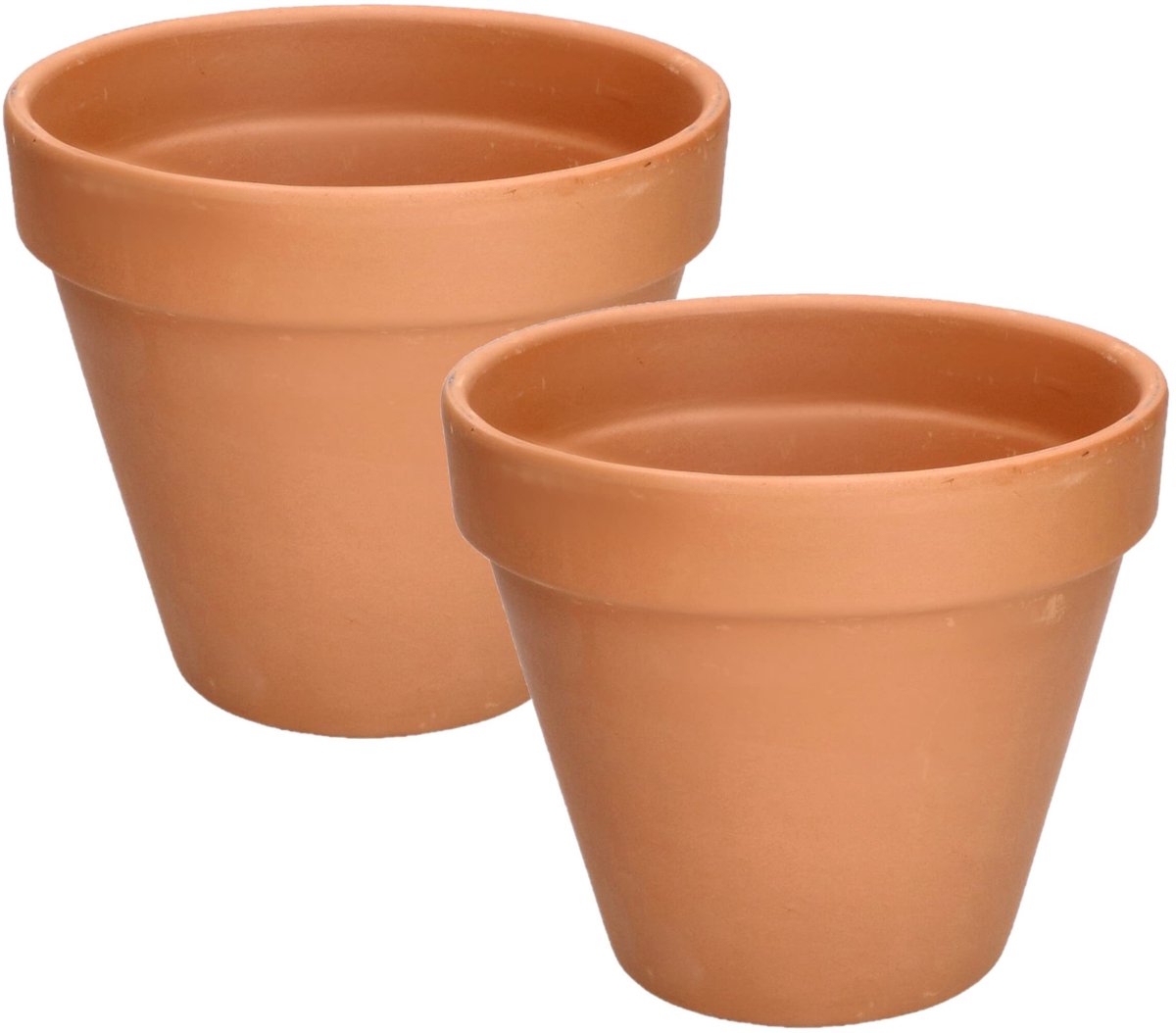 KOTARBAU® Terracotta Bloempot Ø 19 cm - Terracotta Plantenpot met Afvoergat 2 unidades Bloempot - Ongeglazuurde Keramiek - 17 cm hoog - Terracotta