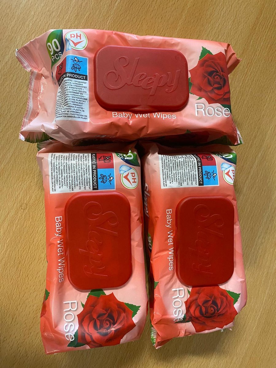 Sleepy Rose Baby Wet Wipes - Baby Billendoekjes - 3x90= 270 Sleepy Rose Baby Wet Wipes -Rose Geurende Babydoekjes