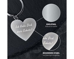 KEYU Key Chain with Heart, Key Chain "Ich Liebe Dich", Heart Keychain, Keychain for Girlfriend, A: I Love You My - ShopVlot