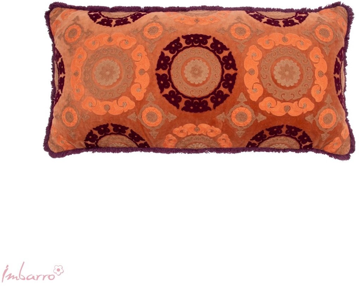 Imbarro Home & Fashion Imbarro - Sierkussen - Festa - Velvet - 35 x 70 cm - Jaren 70 vibe Bruin