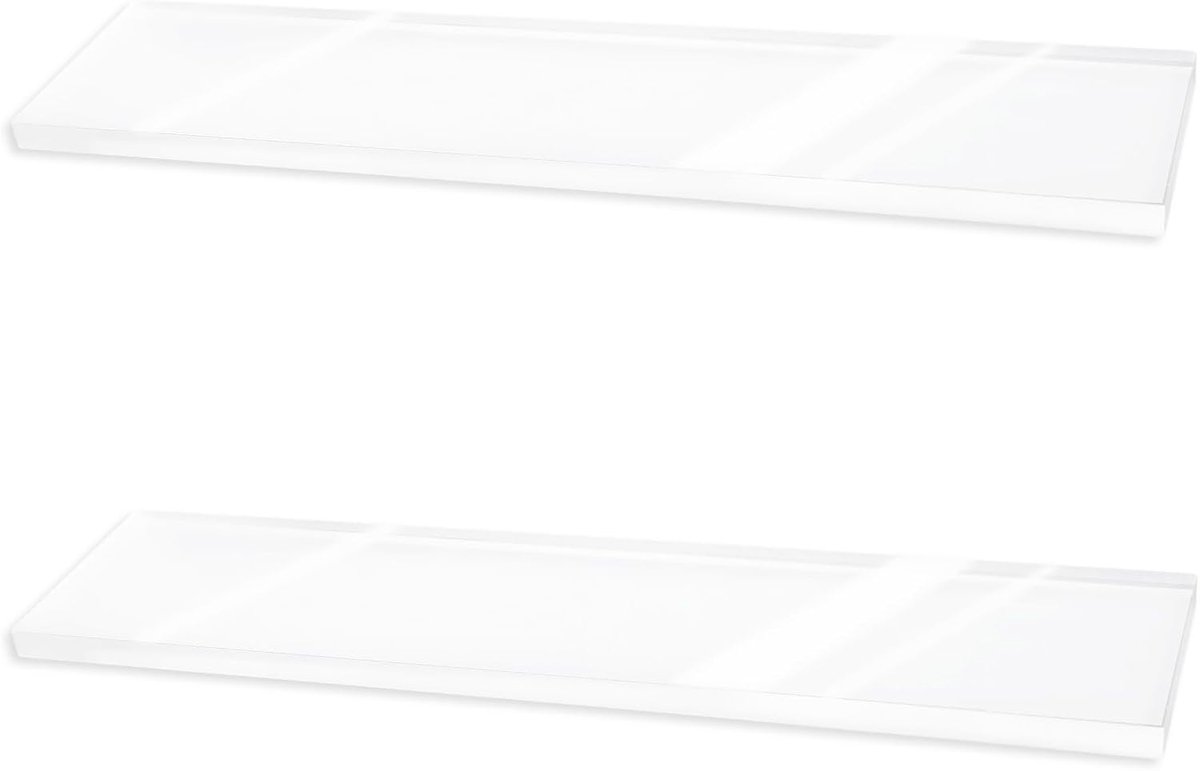 2 Stuks Helder Medicijnkastje Planken, 33x7,6cm Acryl Wandmontage Medicijnkastje Vervangende Plank voor Badkamer Keuken Woonkamer Organizer