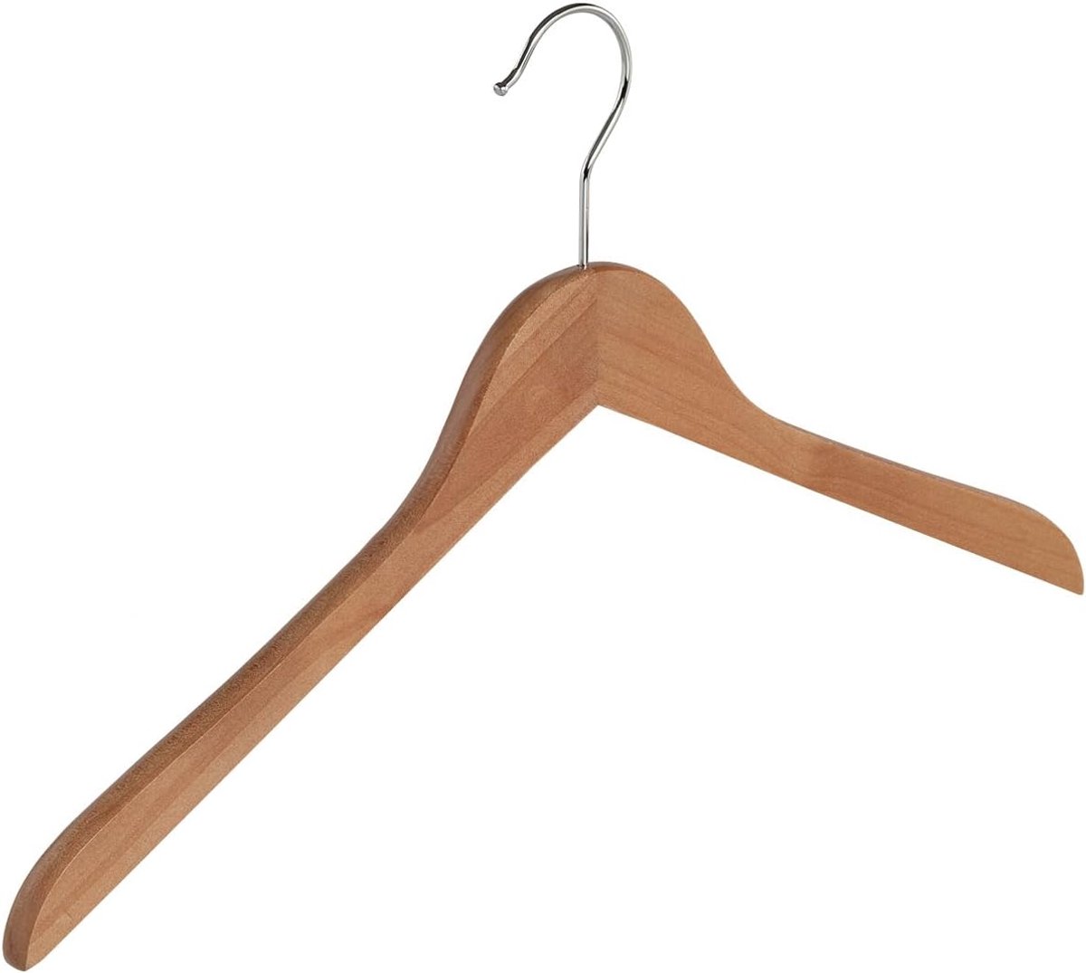 Kleerhanger, Blousehanger, set van 40 Stuks, Lotushout, Naturel, Gelakt, Blouse, Shirt, Overhemd, Jas, 360° Draaibare Haak, 44 cm (7110BA/40)
