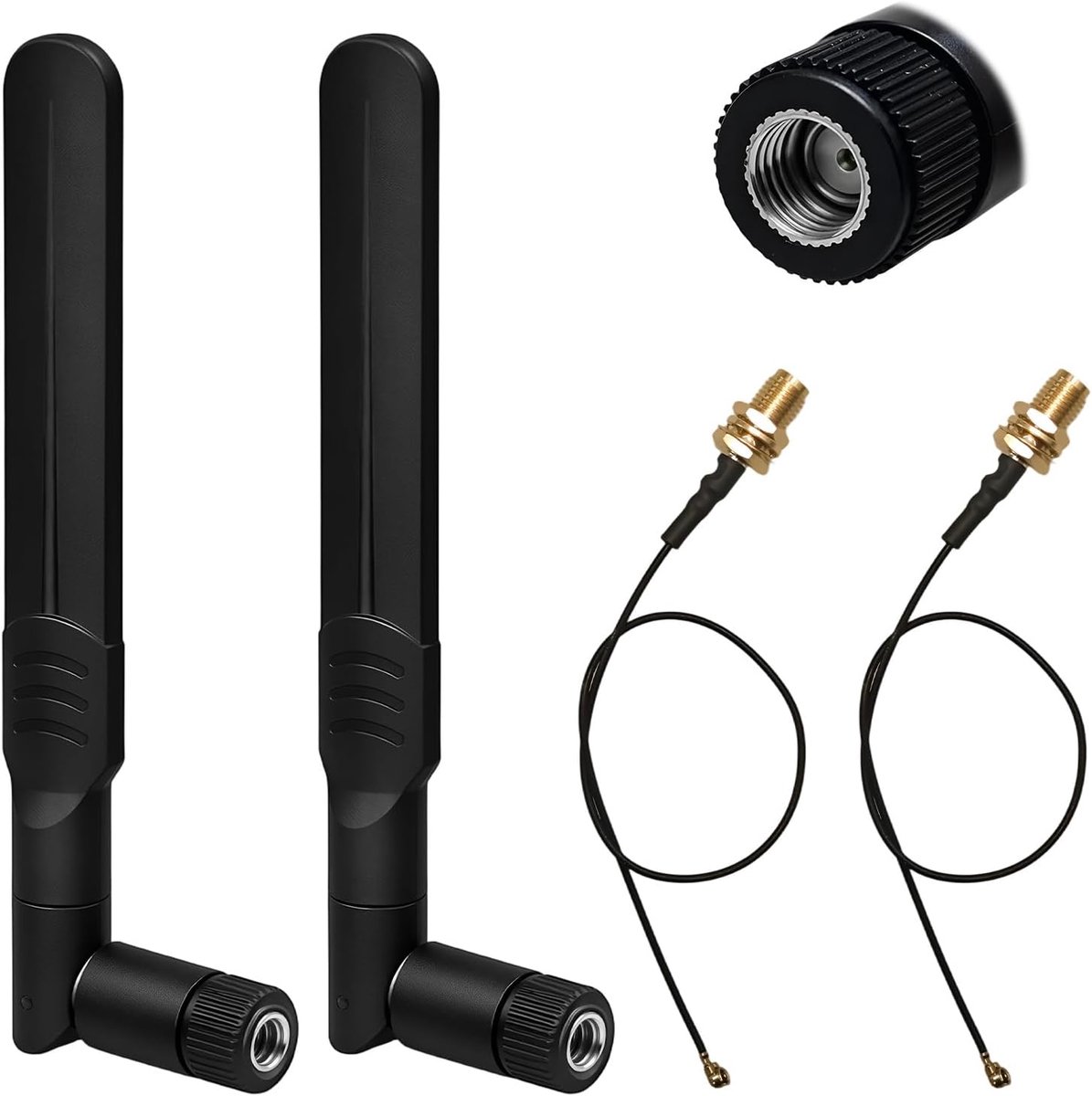 2 sets wifi-antenne, 2,4 G, 5 G, 5,8 G, voor stabiele verbinding met 2,4 en 5 G en 5,8 G netwerken, wifi-antenne, Pc voor uitbreiding van het bereik van apparaten met draadloze aansluiting