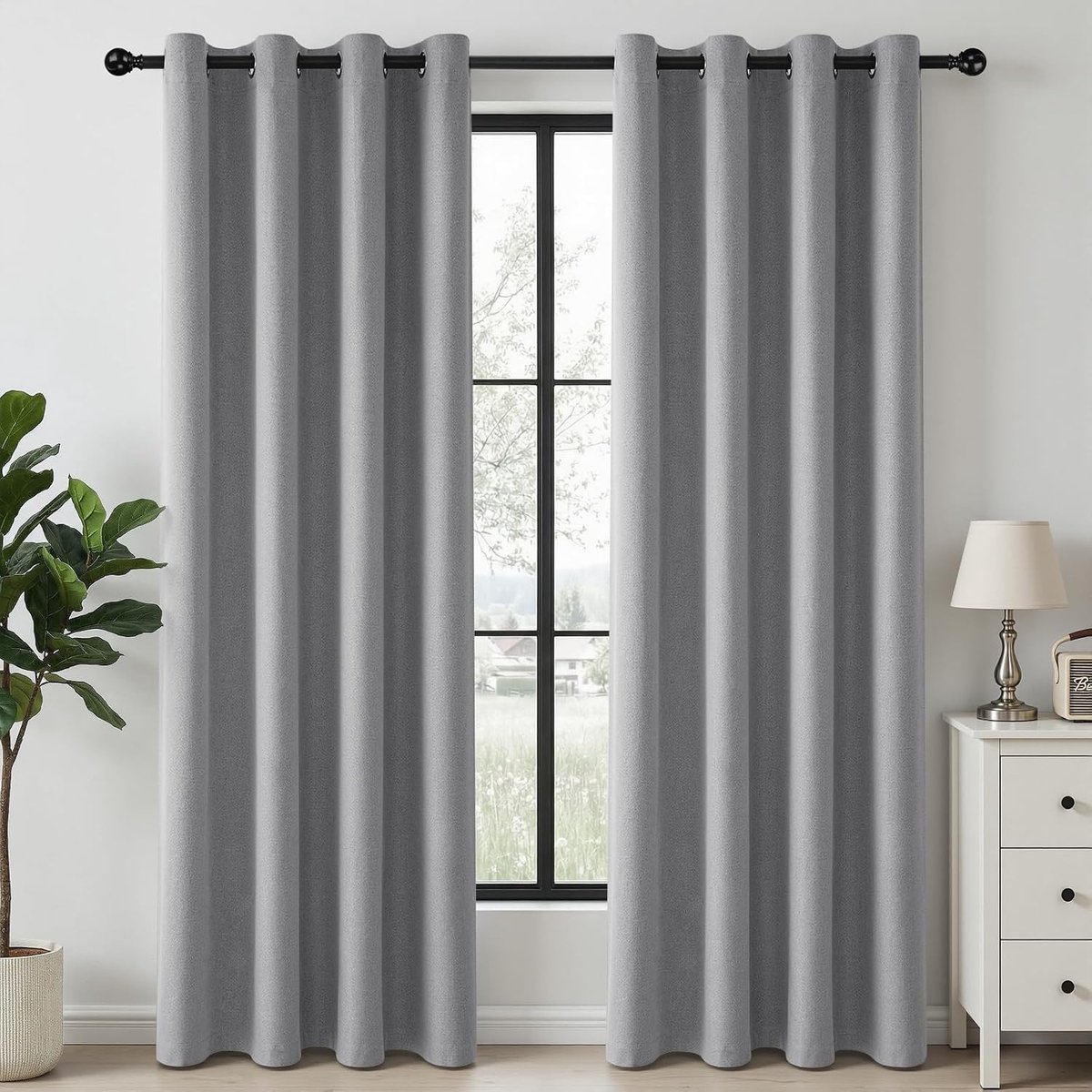 Linnenlook Lichtgrijs H 200 x B 140 cm