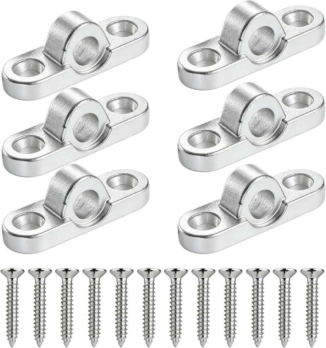 6 stuks roestvrijstalen voortentogen voor camper en caravan, luifelogen, wandogen, roestvrij, verticale en horizontale tent, luifelogen, roestbescherming, met schroeven, voor camping, luifel, zilver