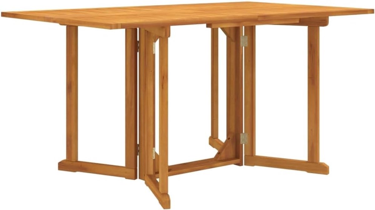 Inklapbaar 150x90x75 cm massief teakhout stevig tafelblad weerbestendig voor tuin terras dineren ruimtebesparend opvouwbaar