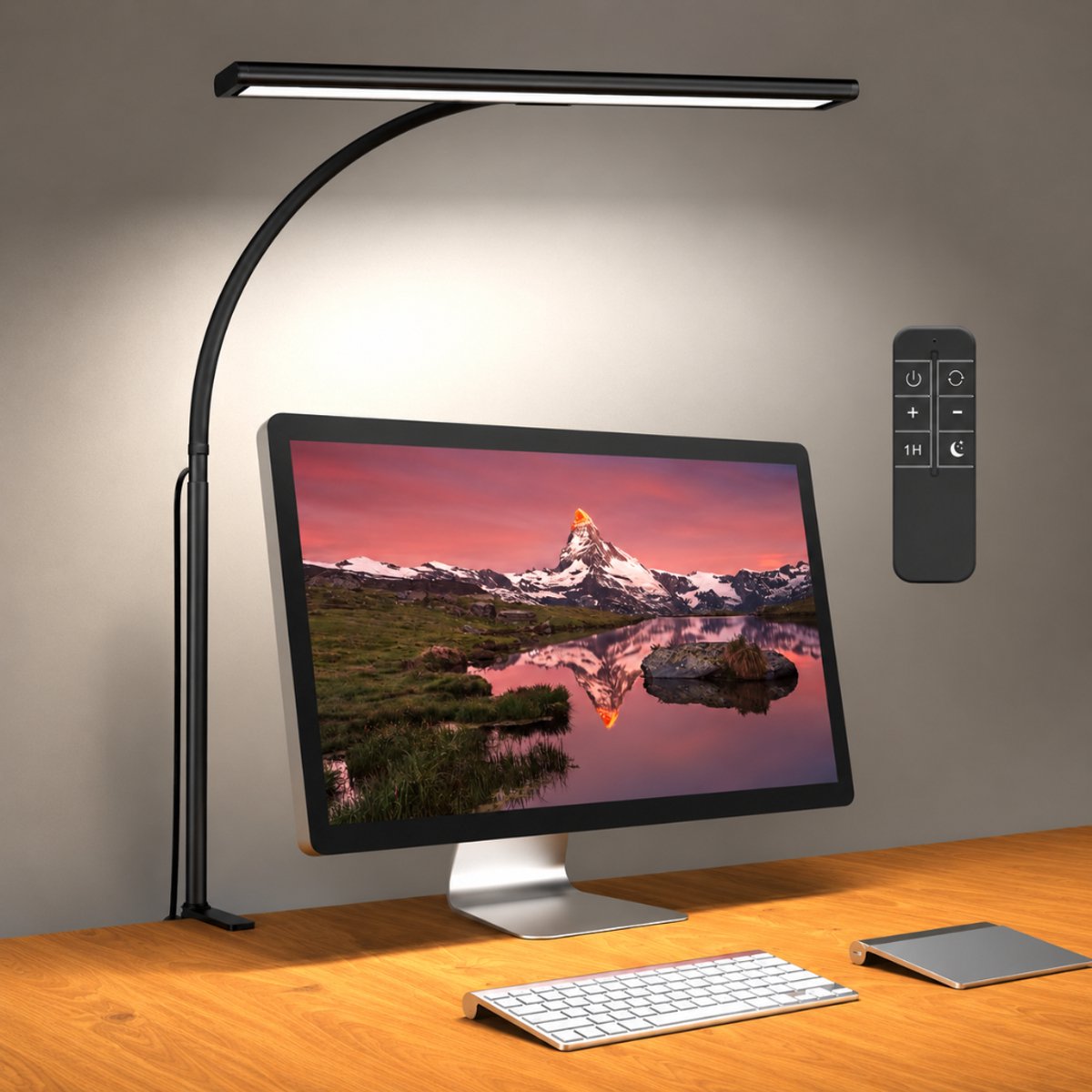 Levo® Bureaulamp - Bureaulamp LED - Bureaulamp Met Klem - Dimmable LED Desk Lamp - Wit - 41cm x 13cm x 6cm