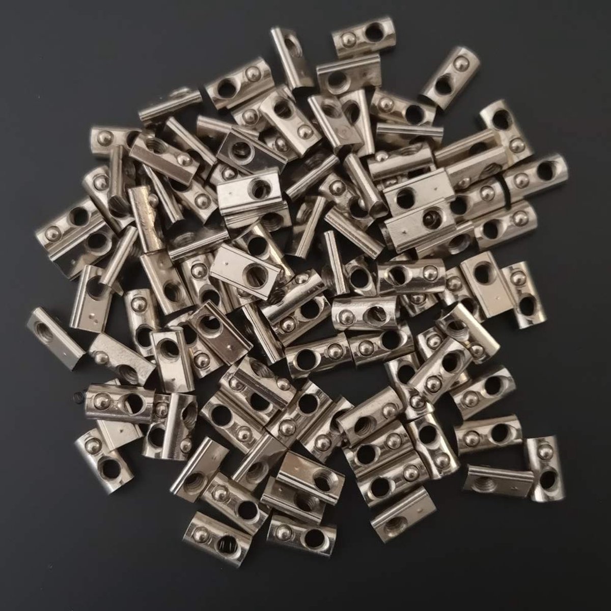 100-Pack 2020 2040 2060 Roll in Spring Loaded T Moer M5 voor 20x20 20 Serie Aluminium Extrusies 6mm Slot Aluminium Profiel Accessoires (m5)