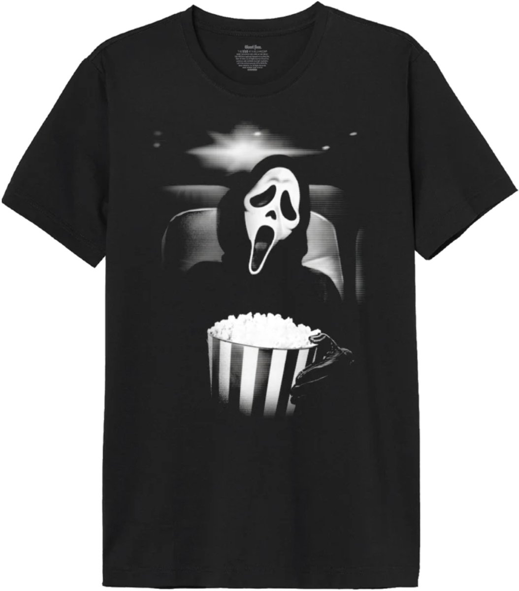 Scream Ghostface Popcorn T-shirt XL Zwart