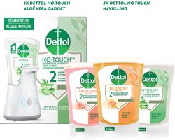 Dettol Automatische Zeepdispenser + Navulling Handzeep - Galamboter - Aloe Vera - Extra Care & Sheabutter