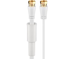 Goobay platte SAT-antennekabel 1,5 m met 80 dB, voor onder laminaat of achter plinten, dubbel afgeschermd en weerbestendig, F-stekker naar F-stekker