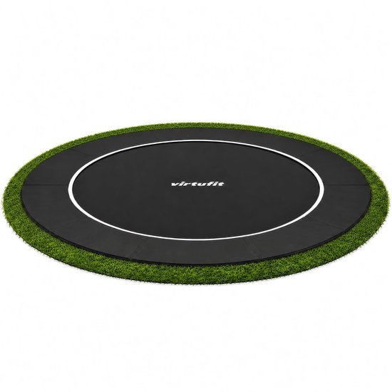 VirtuFit GroundLevel Trampoline - Rond - Ø366 cm - Ingraaftrampoline - Voor Kinderen - Zwart