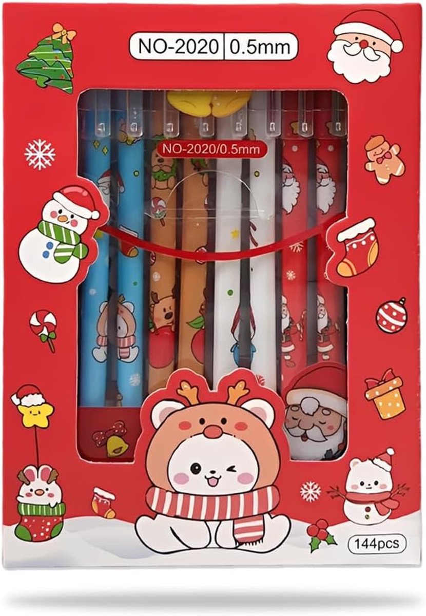 Balpennen kerstpennen kerstbalpen kerstbalpen sneeuwpop pennen kerststiften set voor Kerstmis school kerstcadeaus