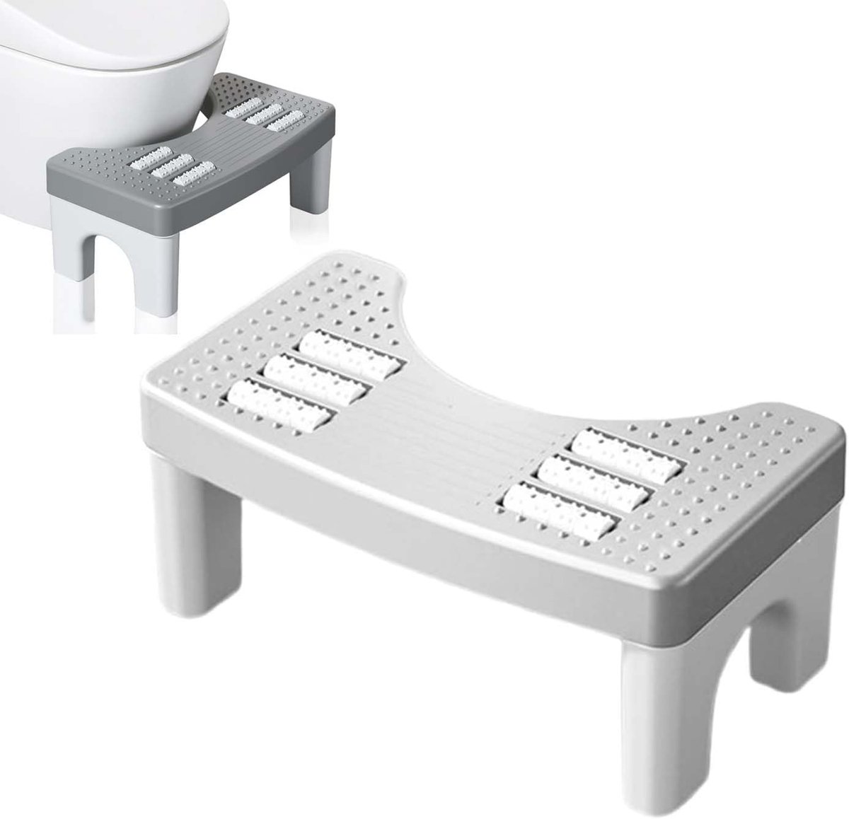 Toiletstoel, toiletkruk, fysiologische badkruk voor volwassenen, antislip, wetenschappelijk, rustgevend, voorkomt aambeien, verstopping, winderigheid