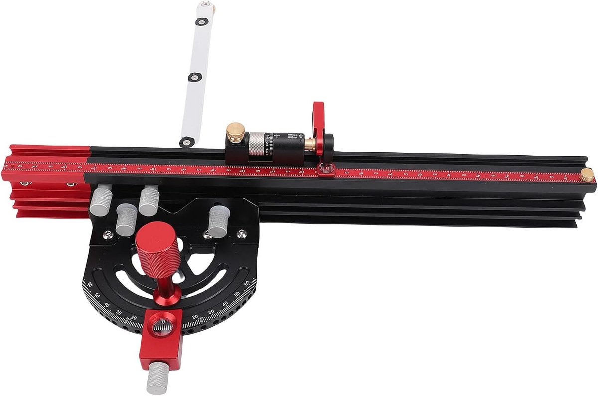 Tablezaagverwijdering met 13 Hoekstops, 36-inch Uitbreidbaar Hek, Aluminiumlegering, voor Tafelzaag, Bandzaag, Router