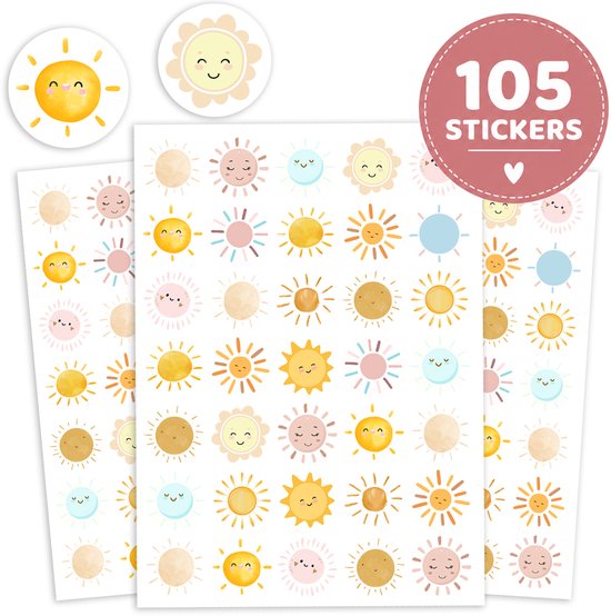 Zonnetjes Stickers – 2 Stickervellen Zomerse Zonnetjes – Stickers Kinderen – Stickers Volwassenen – Zomer Stickers – Planner Stickers – Kaarten Maken – Bullet Journal Stickers – Beloningsstickers – Beloningsstickers Meisjes – Knutselen Meisjes