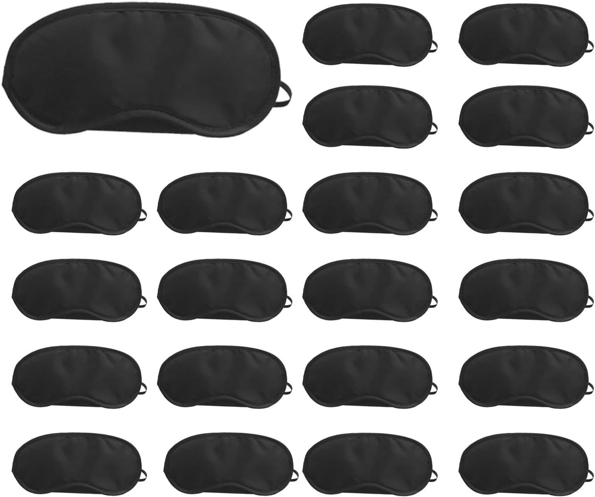 Slaapmaskers, geblinddoekte oogmasker, slaap-oogband, nachtmasker, met neuspads, voor vrouwen, mannen, reizen, yoga, dutjes, reizen (20 stuks)