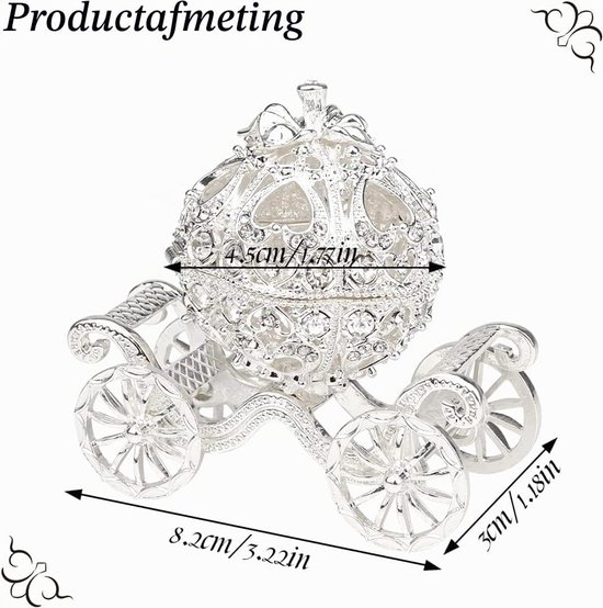 Pompoen Vervoer Snuisterijdoosje, Versierd Collectible Beeldje Unieke Gift om de Ring Sieraden Doos op te slaan Metaal Ambachten Gift Tafelblad Decoratie — afbeelding 2
