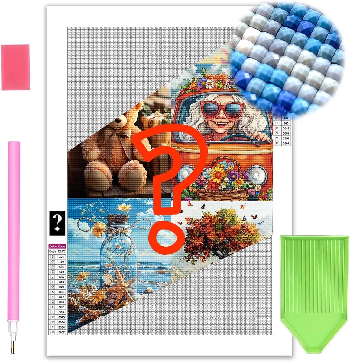 5D Geheime Diamond Painting Verschillende Afbeeldingen, Diamant Painting Art Geheime Full Drill Strass Borduurwerk Handgemaakte Kruissteek Kunst Ambachtelijk Canvas Voor Home Muurdecoratie 30 X 40 / 35 X 35 Cm
