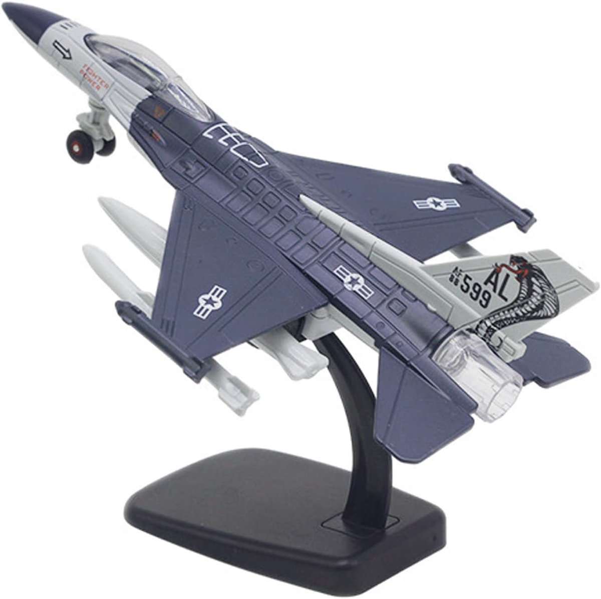 Aircraft Model — F-16 straaljager, Alloy militair vliegtuig, voor jongens, militair model voor verzamelaars (inclusief voetstuk)