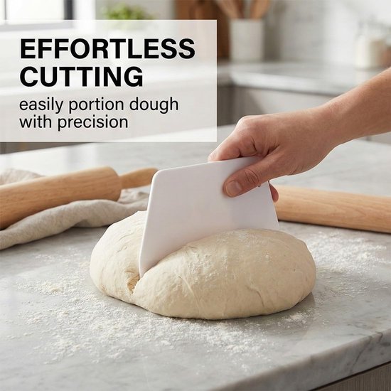 Multifunctionele schraper voor de keuken, 3 stuks, tarock voor deeg, van flexibel kunststof, gereedschap, voor cake, pasta, pizza, brood, groenten, keukengerei, multifunctionele deegsnijder — afbeelding 2