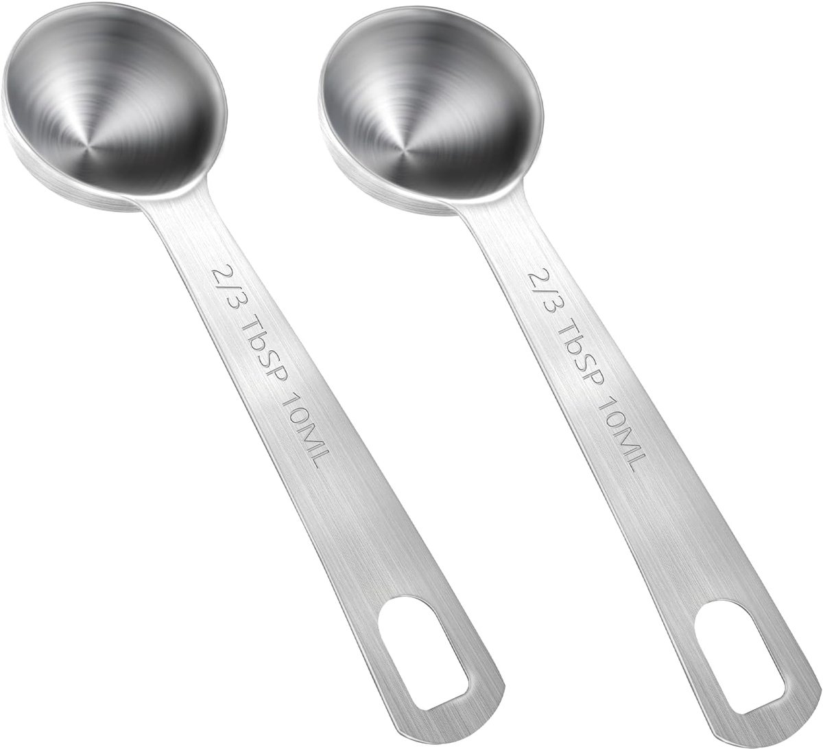 2 stuks roestvrijstalen koffielepel portioneerders 10 ml maatlepels met lange handvatten koffiedoseerlepels kleine metalen lepels voor het afmeten van koffie, kruiden, bonen set