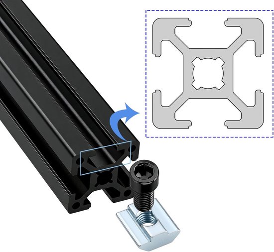 8 stuks 135 graden hoek, aluminium profiel, 30 x 30 cm, hoekverbinder, 135 graden, aluminiumlegering met aluminium profiel, connector, aluminium, zwart, voor stangprofiel, CNC-router — afbeelding 4