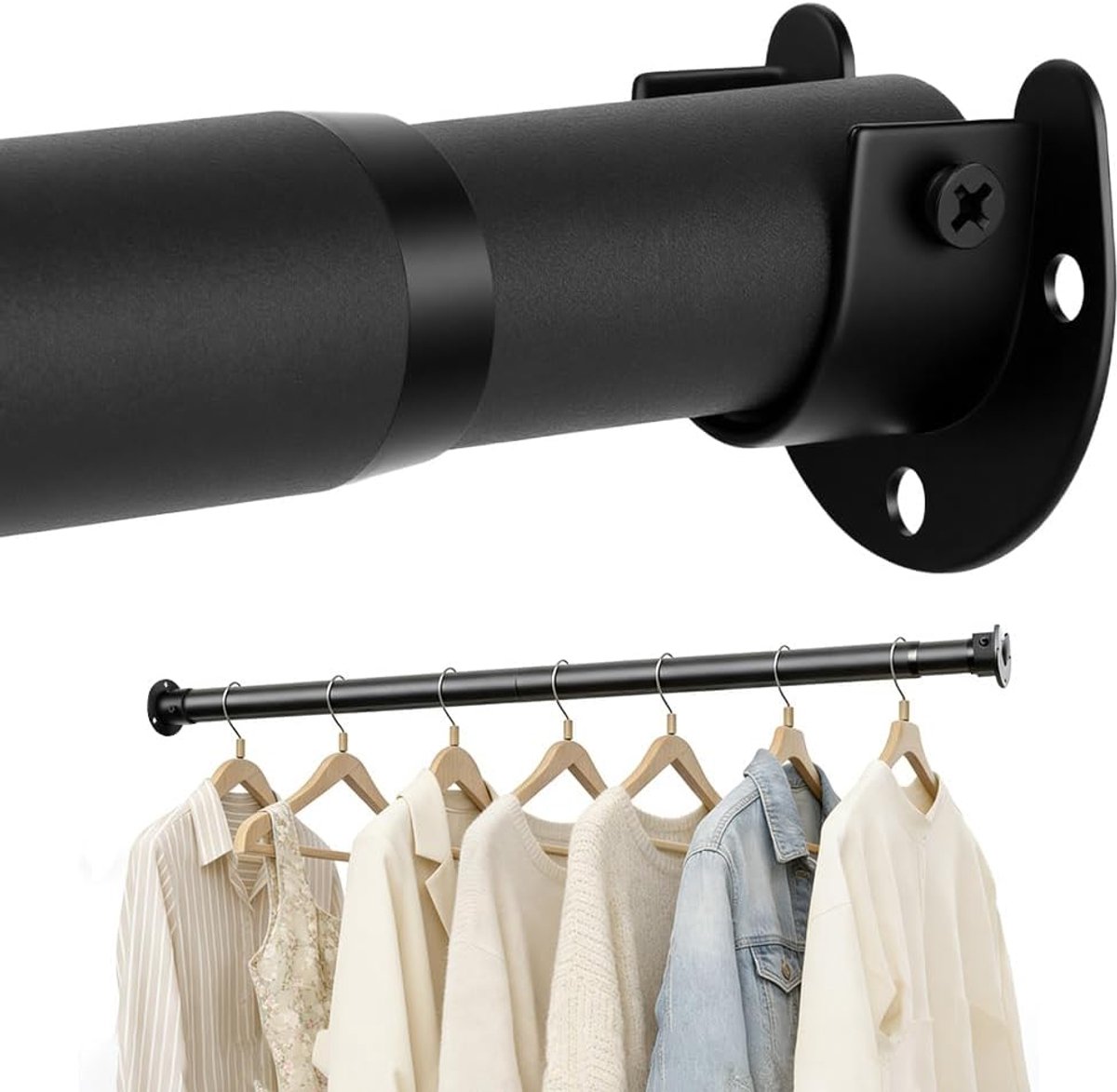 Uittrekbaar, 32 mm kledingstang, 43-177 cm verstelbaar