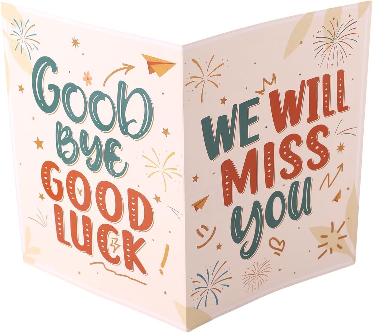 Afscheidskaart, 40x27cm Grappig Groot We Will Miss You Kaart met Envelop voor Afscheidscadeau van Collega's en Vrienden na Hun Pensioen (Lichtgeel)
