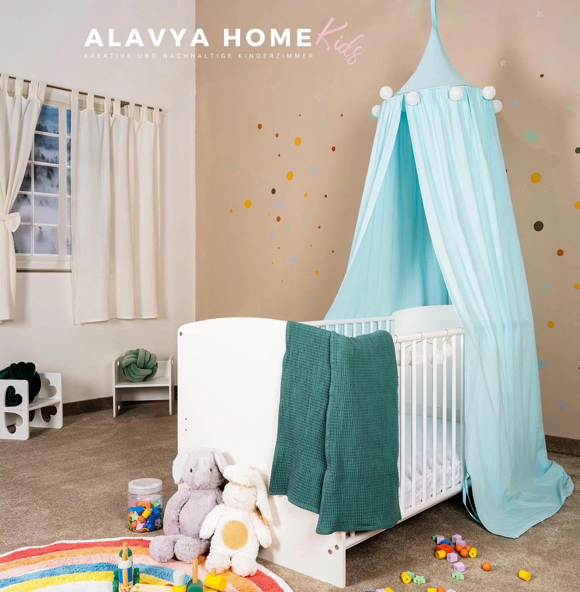 Alavya Home Baldakijn Hemelbed 250x50 cm biologisch Katoen Blauw - kinderkamer