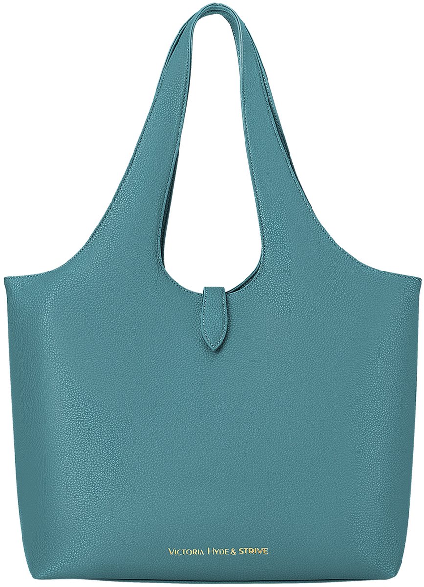 Victoria Hyde “Strive” - Schoudertas Vrouwen - Handtas - Draagtassen Zacht PU Leer - Hobo Tassen - Lichtgewicht 0,4 kg - Tas met Grote Inhoud - Ideaal voor Reizen, Winkelen ,Zakelijke Uitstapjes - Afneembaar 13 inch Laptopvak - Petrol