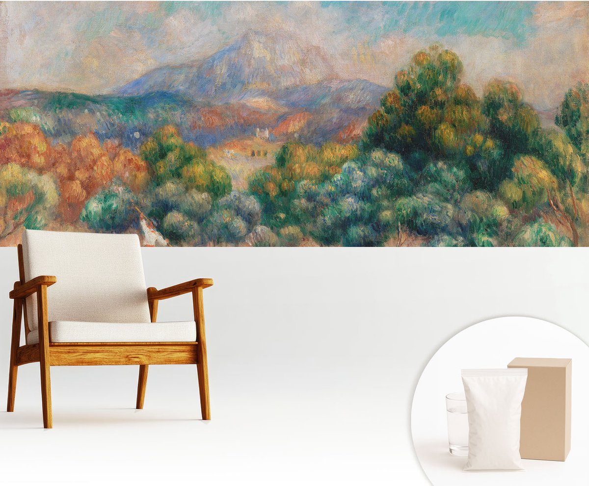 Wallfluent Fotobehang - Blauw Vliesbehang - 250x104 cm - Berglandschap Muurschildering - Slaapkamer behang Landschappen - Fotobehang Vlies - Slaapkamer behang