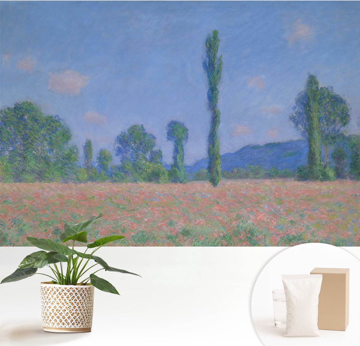 Wallfluent Fotobehang - Blauw Vliesbehang - 152x104 cm - De Charme Van De Natuur Muurschildering - Slaapkamer behang Landschappen - Fotobehang Vlies - Gang behang