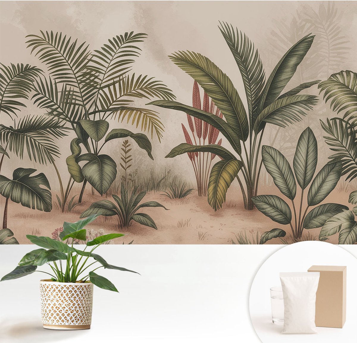 Wallfluent Fotobehang - Groente Vliesbehang - 152x104 cm - Plantmotief Fotobehang Vlies - Woonkamer behang Bloemen En Planten - Muurschildering - Woonkamer behang