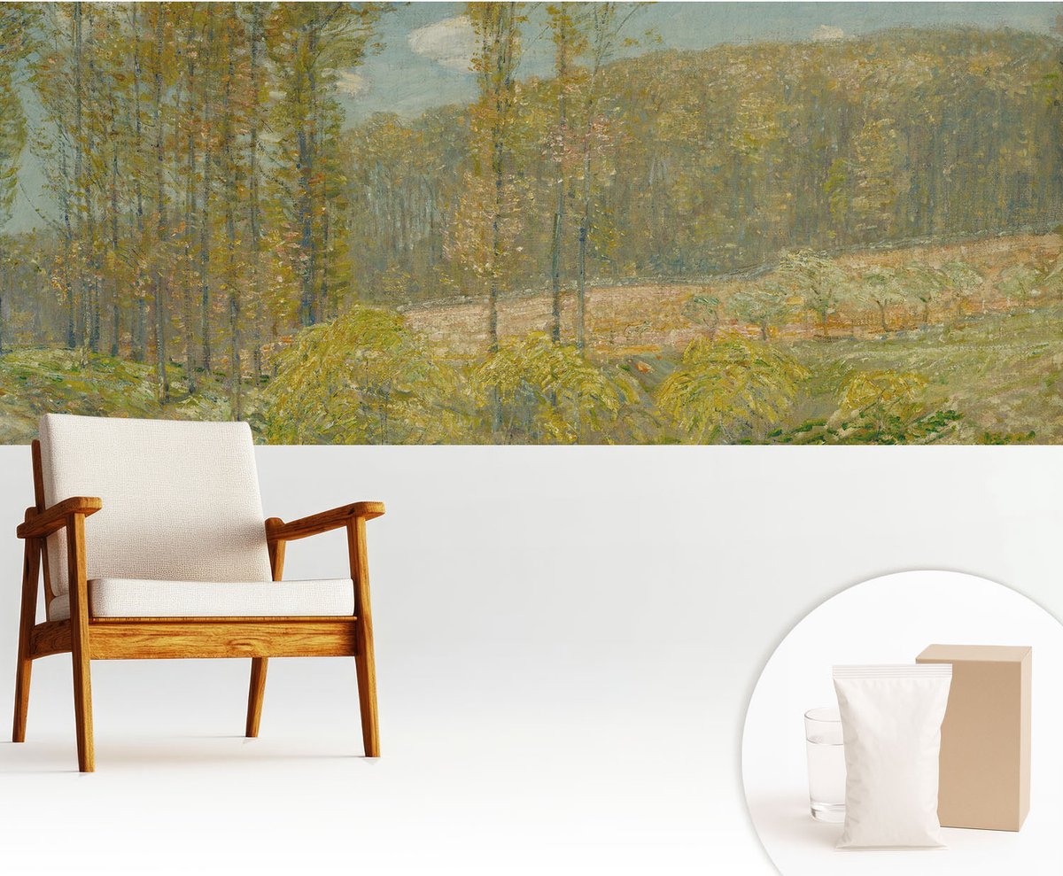 Wallfluent Fotobehang - Groente Vliesbehang - 250x104 cm - Boslandschap Muurschildering - Gang behang Landschappen - Fotobehang Vlies - Slaapkamer behang