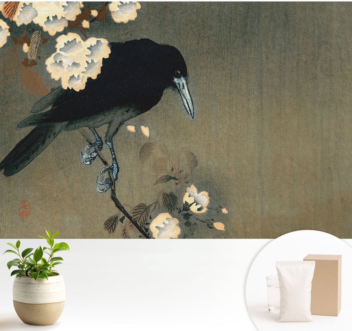 Wallfluent Fotobehang - Grijs Vliesbehang - 104x70 cm - Exotische Natuur Muurschildering - Gang behang Dieren - Fotobehang Vlies - Gang behang