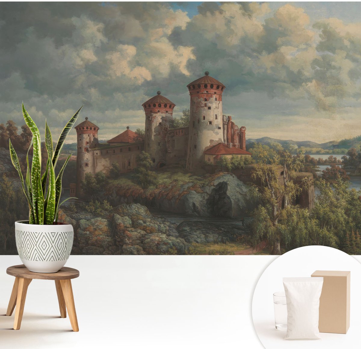 Wallfluent Fotobehang - Groente Vliesbehang - 208x146 cm - Romantisch Landschap Muurschildering - Gang behang Landschappen - Fotobehang Vlies - Slaapkamer behang