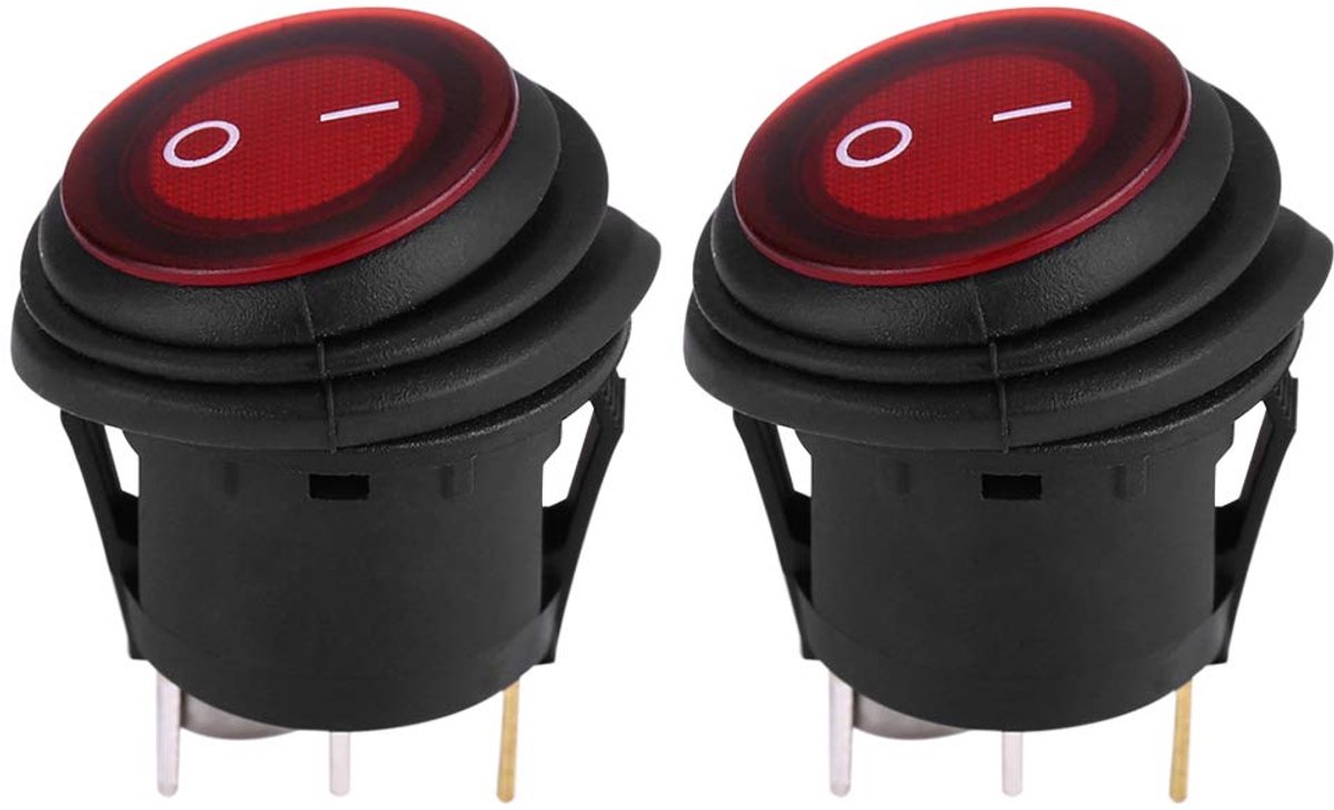LED Licht 12 V/24 V Universele 20A 3Pin Auto Auto Boot Ronde Aan Uit Rocker Schakelaar 2 stuks voor Vervangende Onderdelen