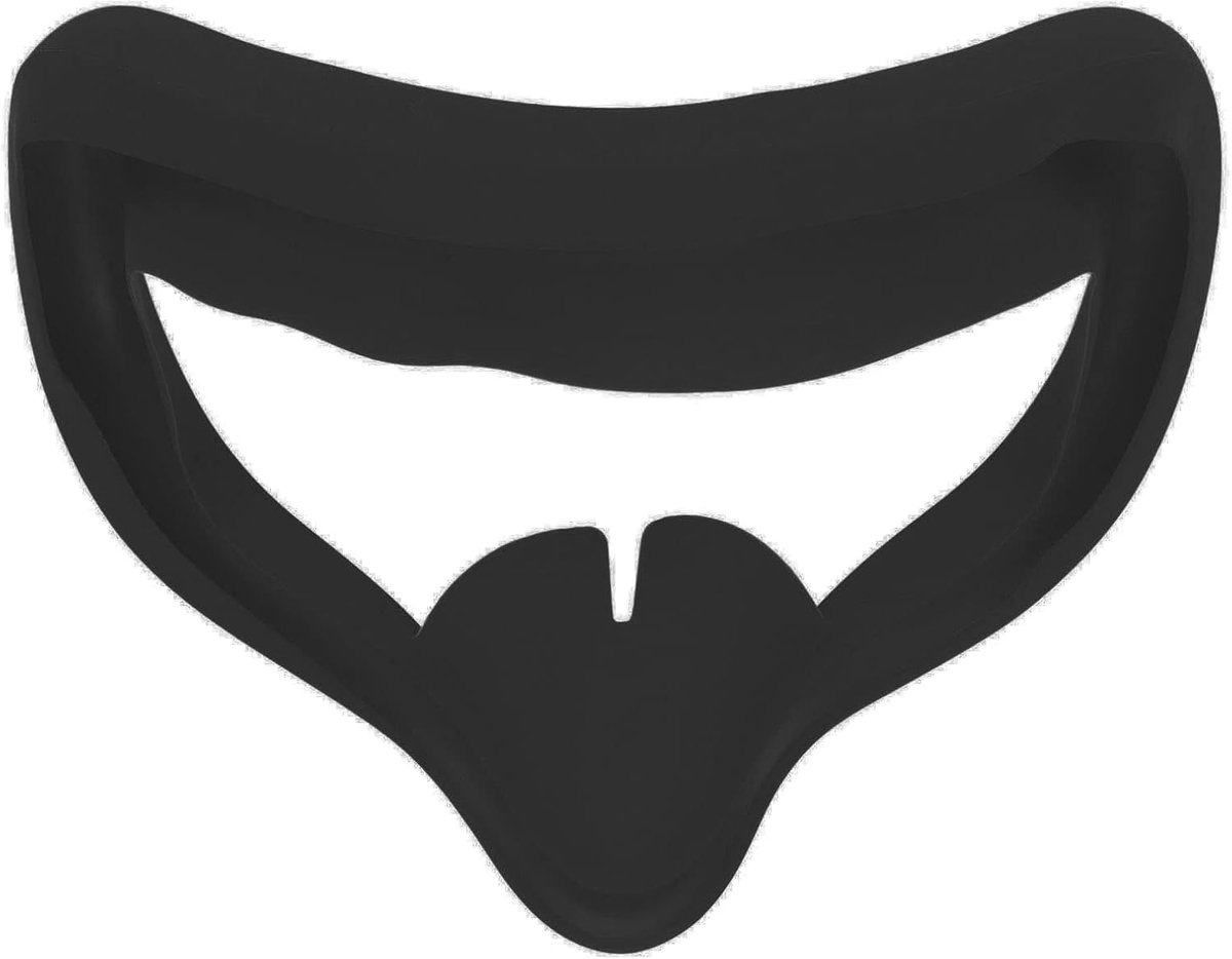 VR Gezicht Cover Pad, VR Bril Siliconen Oogmasker Ademend Anti Zweet VR Beschermhoes voor 2 Gaming Headset(zwart)