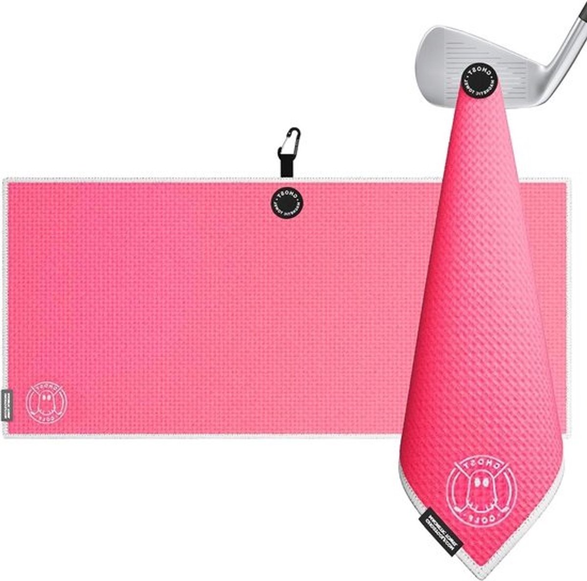 Golfhanddoek - Magnetisch - Golfcaddiehanddoek - Voor beter golfspel - Ultra-absorberend - Microvezel - 46 x 40 inch - Felroze