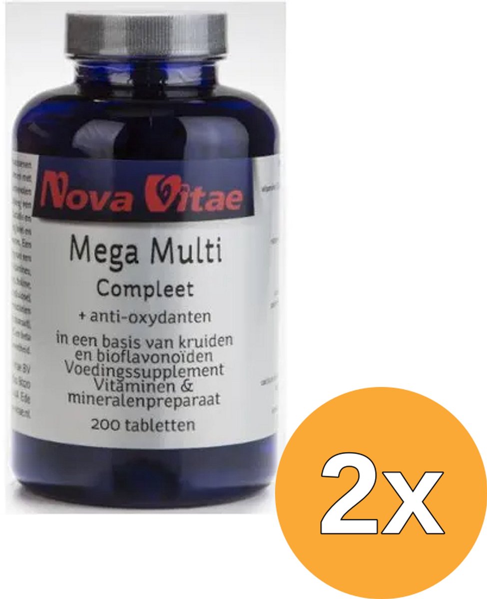 2x Nova Vitae Mega multi compleet (200 tabletten)