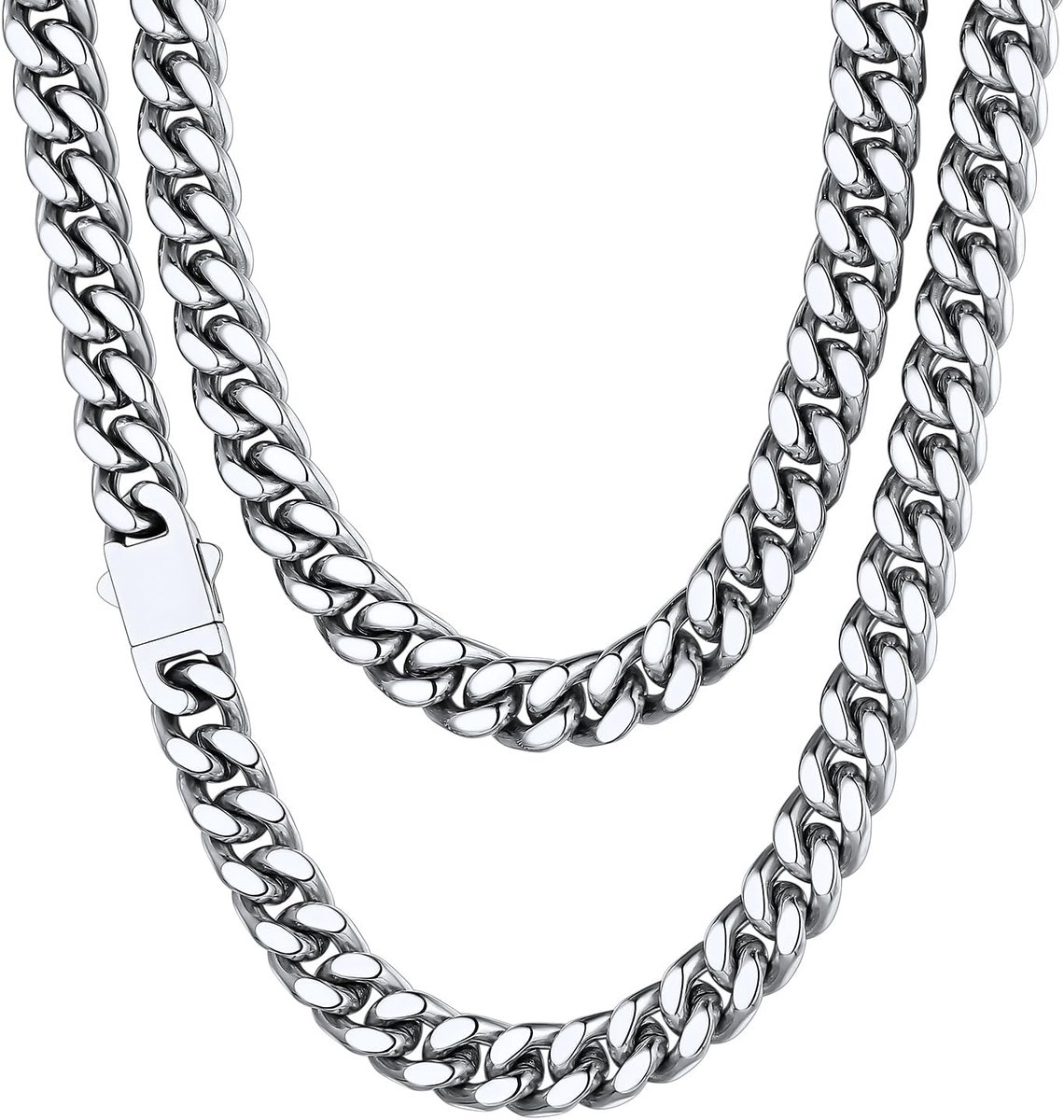 ChainsHouse Cuban Chain for Men and Women, Stainless Steel, Curb Chain, Width 5 mm/7 mm/9 mm/12 mm Wide, Chain Length - ShopVlot